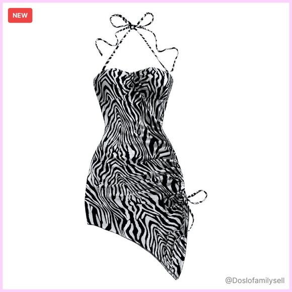 zebra bodycon dress Women's Dress Sculpt Mock Neck NW by Naked Wardrobe, Black / L main image 0